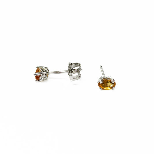 14kw Oval Citrine Stud Earrings