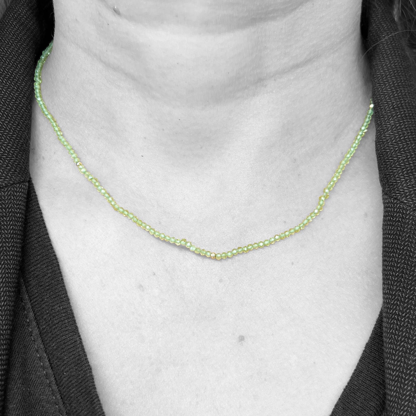 14ky Peridot Beads Necklace