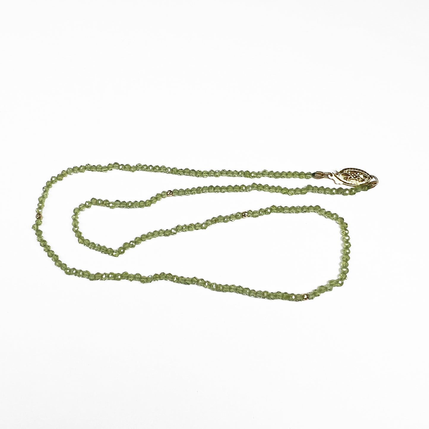 14ky Peridot Beads Necklace
