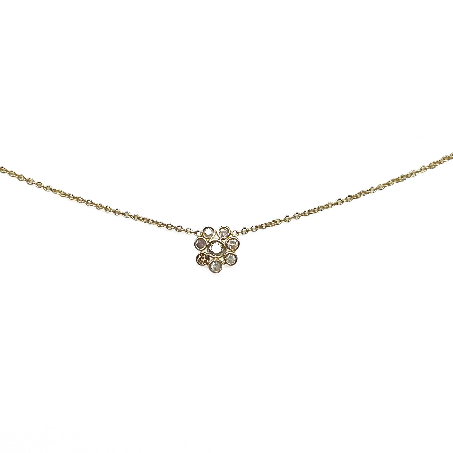 14ky Diamond Flower Necklace