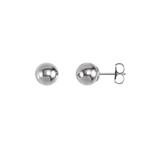 14k Ball Stud Earrings with Bright Finish - eklektic jewelry studio