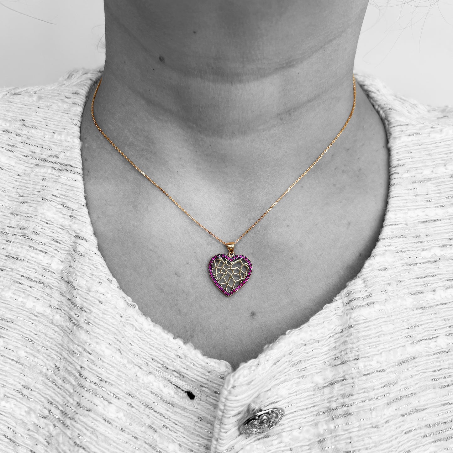 18kr Ruby Heart Necklace