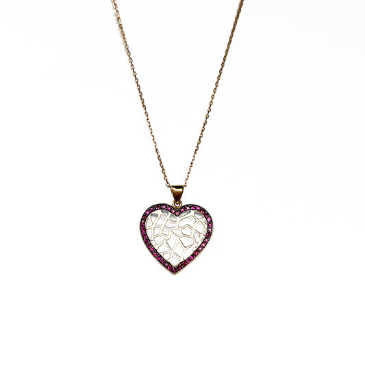 18kr Ruby Heart Necklace