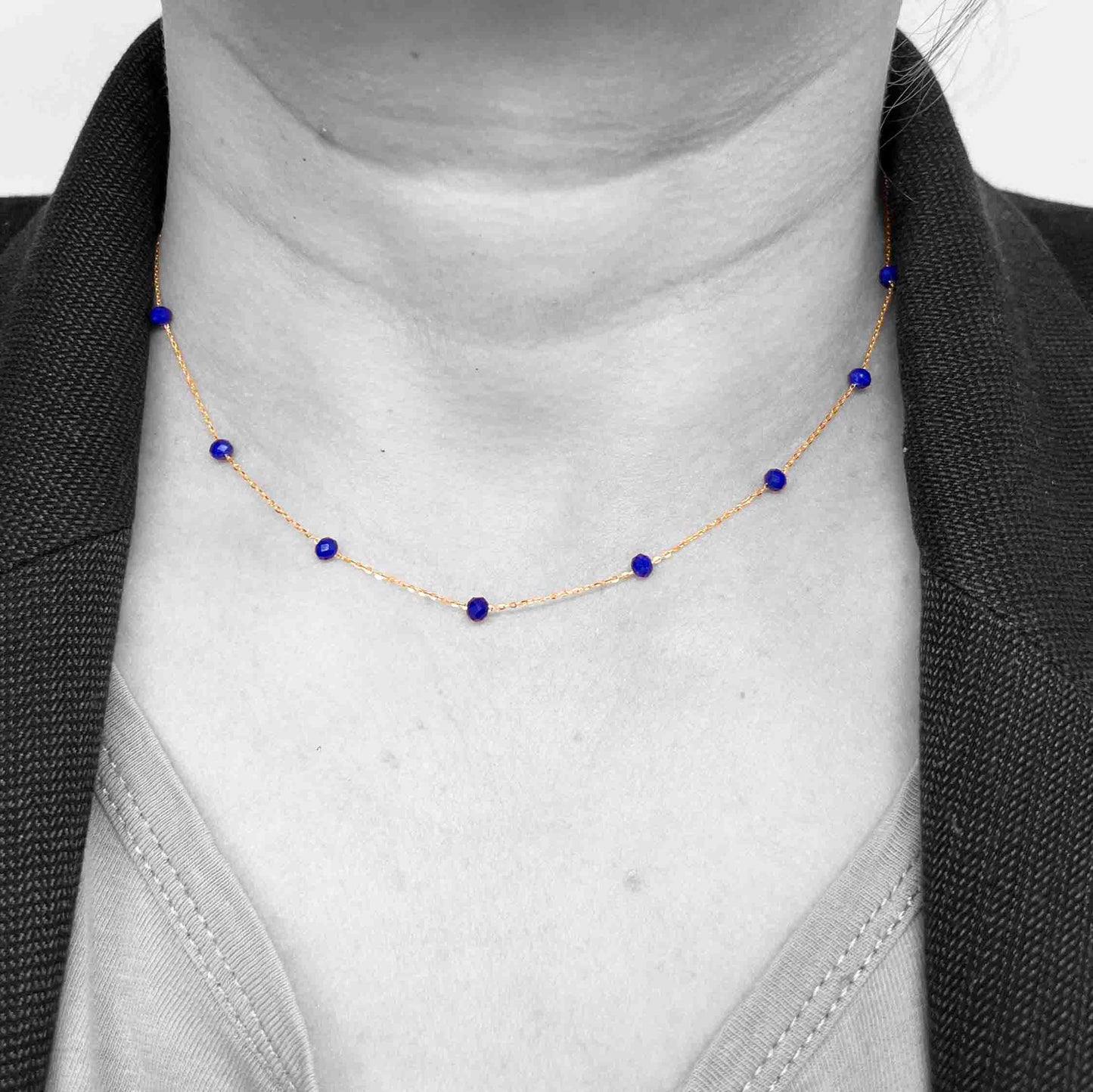 18ky Lapis Beads Necklace