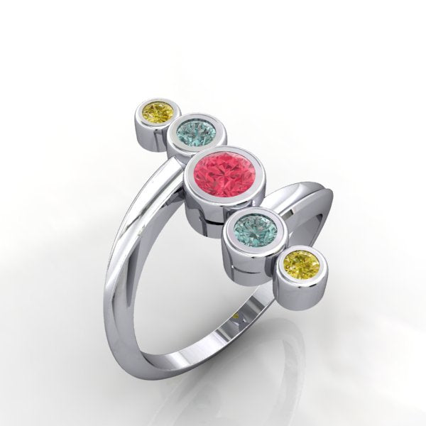 Multicolored Diamonds Ring - eklektic jewelry studio