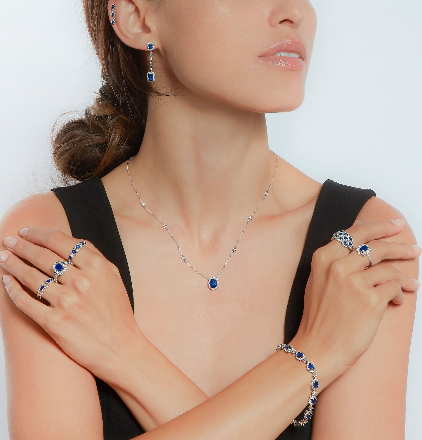 14kw Sapphire and Diamond Earrings