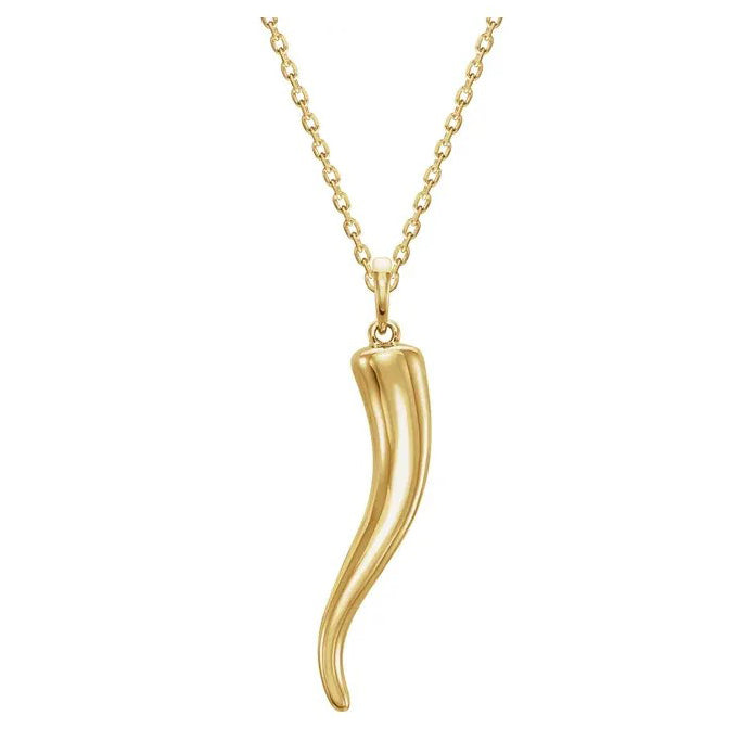 14ky Italian Horn Necklace