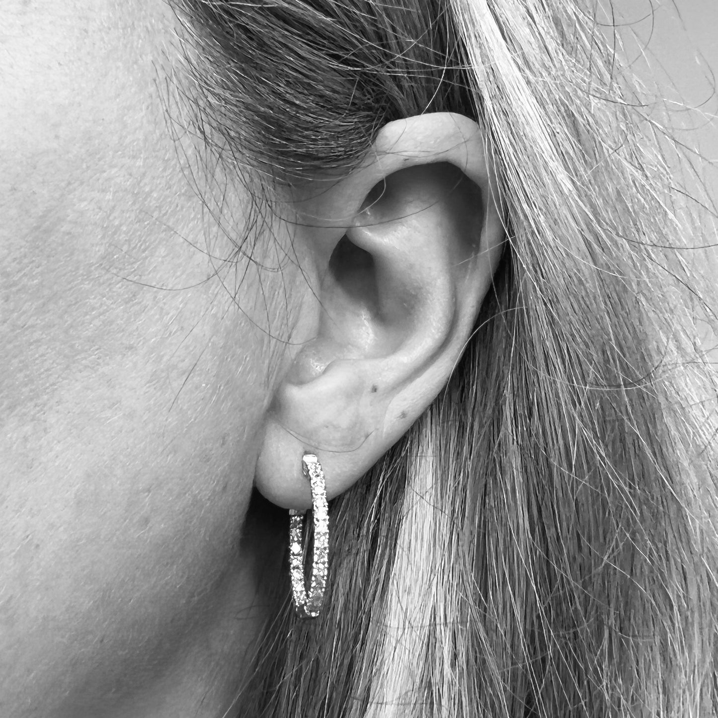 14kw Diamond Hoop Earrings 1ctw 22mm